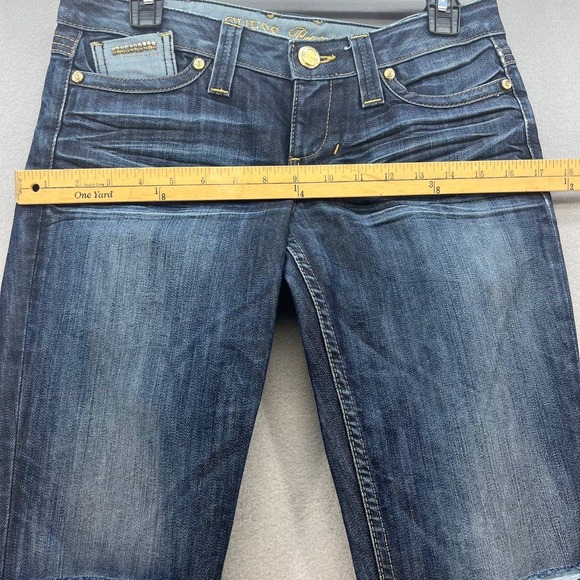 Guess Premium Women's Bootcut Embellished Denim Jeans Size 27 Low Rise - Picture 3 of 16